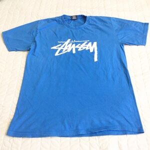 Stussy Blue and White Short Sleeve Tees